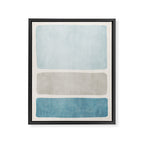 Neutral Light Blue Beige Teal Minimalist Artwork Framed Canvas Print Gallery Image 6