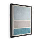 Neutral Light Blue Beige Teal Minimalist Artwork Framed Canvas Print Gallery Image 2