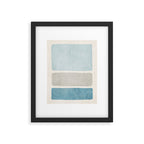 Neutral Light Blue Beige Teal Minimalist Artwork Framed Art Print Gallery Image 4