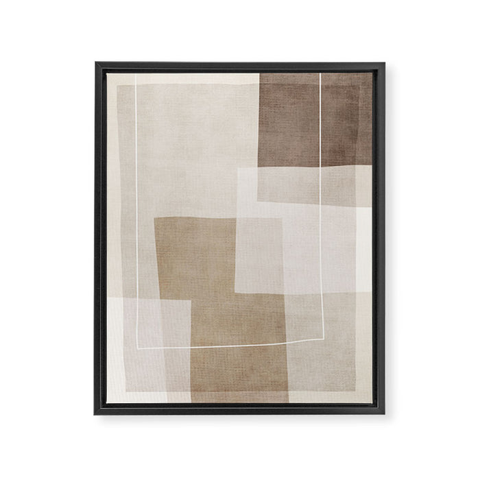 Neutral Minimalism Beige Tan Sand Abstract Artwork Framed Canvas Print Gallery Image 1