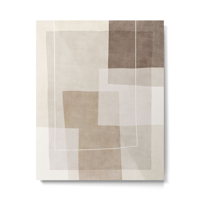 Neutral Minimalism Beige Tan Sand Abstract Artwork Metal Print Gallery Image 1