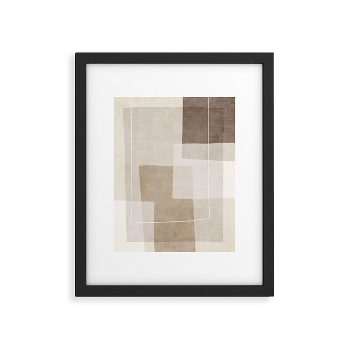 Neutral Minimalism Beige Tan Sand Abstract Artwork Framed Art Print Gallery Image 1