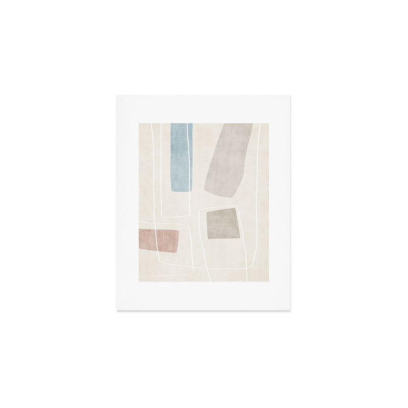 Neutral Minimalist Abstract Artwork Art Print Gallery Image 1