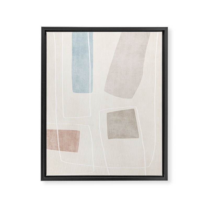 Neutral Minimalist Abstract Artwork Framed Canvas Print Gallery Image 6