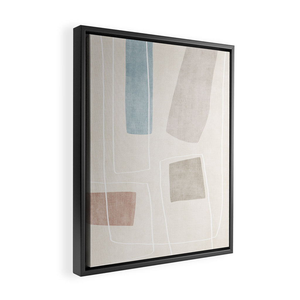 Neutral Minimalist Abstract Artwork Framed Canvas Print Gallery Image 2