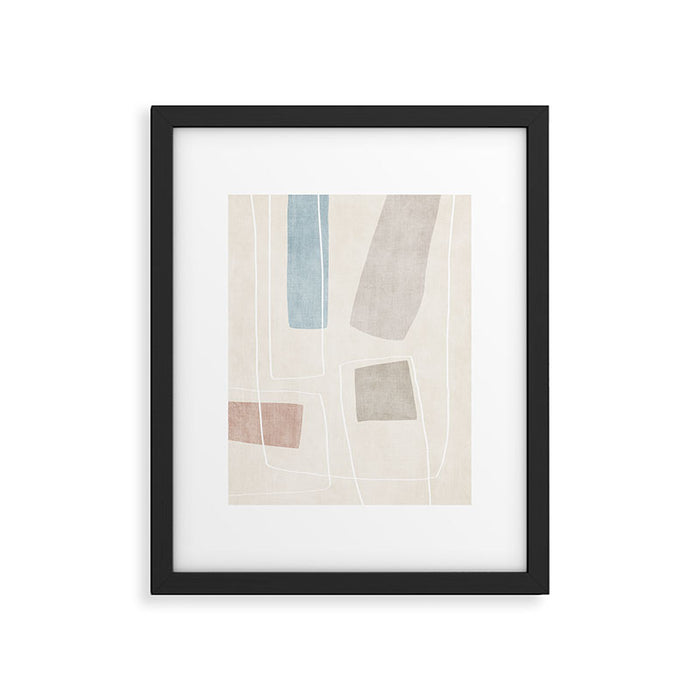 Neutral Minimalist Abstract Artwork Framed Art Print Gallery Image 1