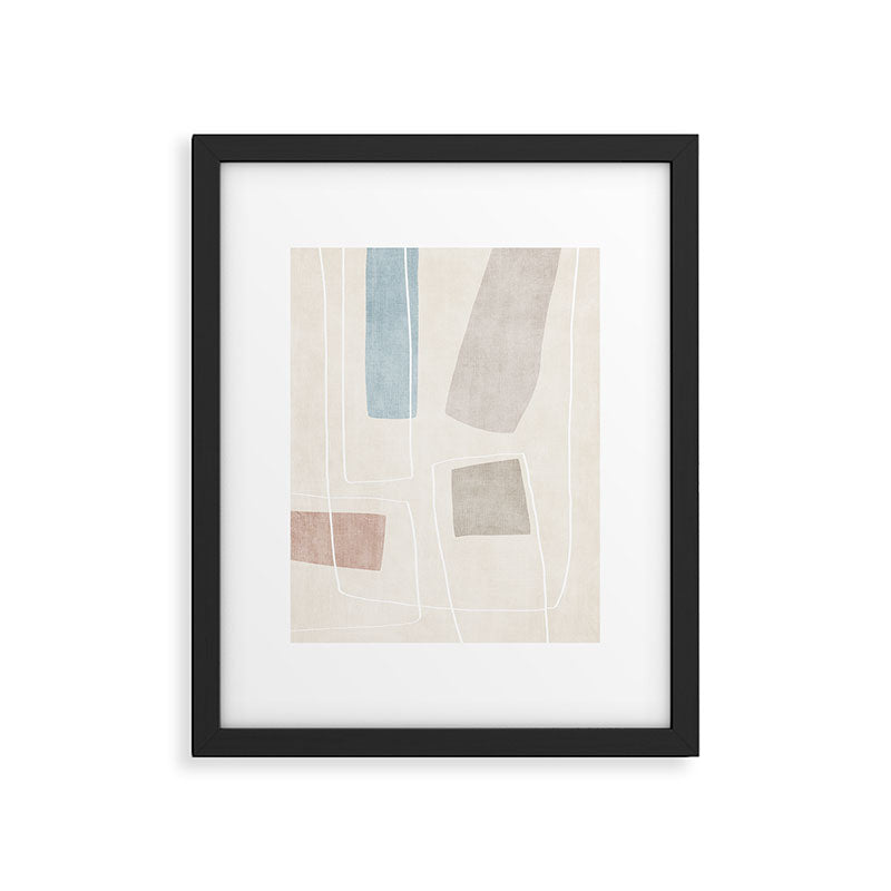 Neutral Minimalist Abstract Artwork Framed Art Print Gallery Image 4