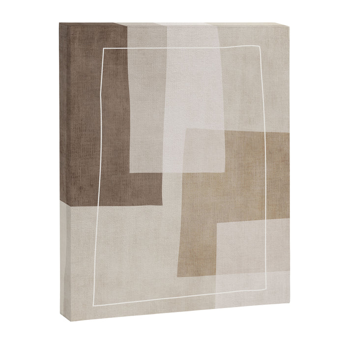 Neutral Minimalist Beige Tones Abstract Artwork Canvas Print Gallery Image 1