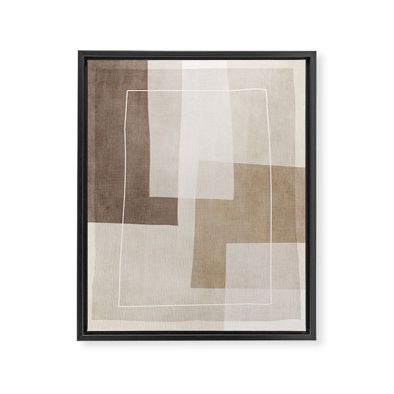 Neutral Minimalist Beige Tones Abstract Artwork Framed Canvas Print Gallery Image 6
