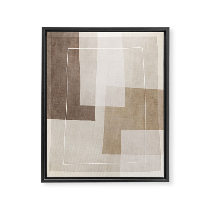 Neutral Minimalist Beige Tones Abstract Artwork Framed Canvas Print Gallery Image 1