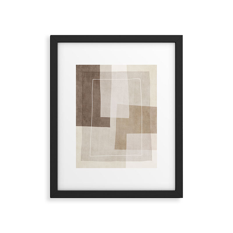 Neutral Minimalist Beige Tones Abstract Artwork Framed Art Print Gallery Image 5