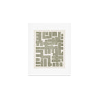Neutral Olive Green Abstract Artwork  Art Print Gallery Image 1