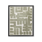 Neutral Olive Green Abstract Artwork  Framed Canvas Print Gallery Image 6