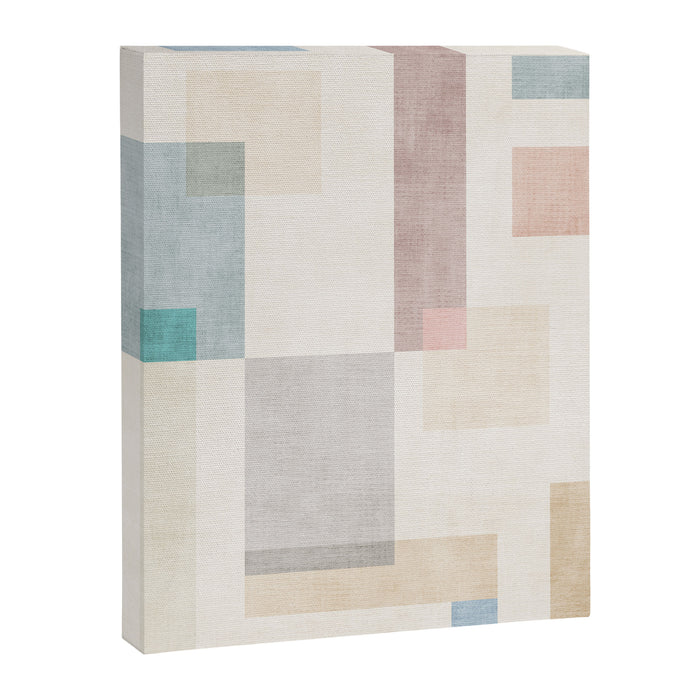 Neutral Pastel Tones Geometric Artwork Canvas Print Gallery Image 1