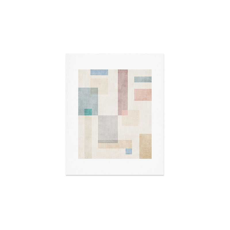 Neutral Pastel Tones Geometric Artwork Art Print Gallery Image 1