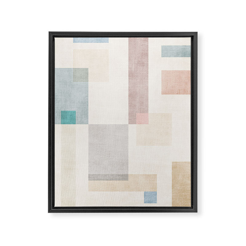 Neutral Pastel Tones Geometric Artwork Framed Canvas Print Gallery Image 6