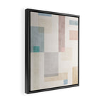 Neutral Pastel Tones Geometric Artwork Framed Canvas Print Gallery Image 2
