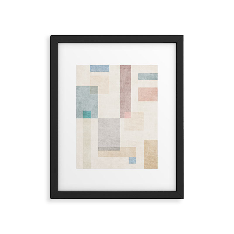 Neutral Pastel Tones Geometric Artwork Framed Art Print Gallery Image 4