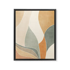 Neutral Soft Tones Modern Abstract Leaves Framed Canvas Print Gallery Image 6