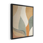 Neutral Soft Tones Modern Abstract Leaves Framed Canvas Print Gallery Image 2