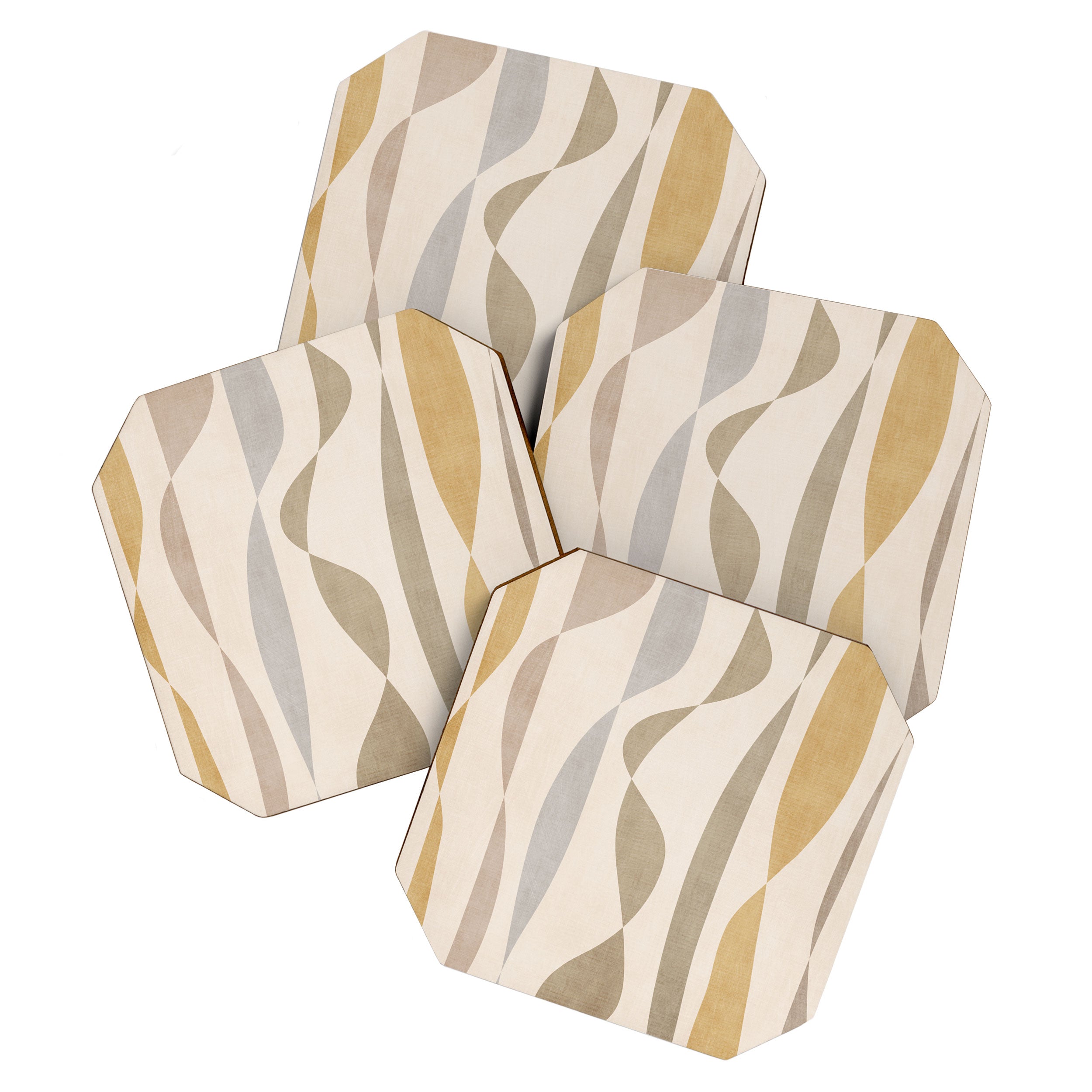 Neutral Soft Tones Modern Lines Artworks Coaster Gallery Image 1