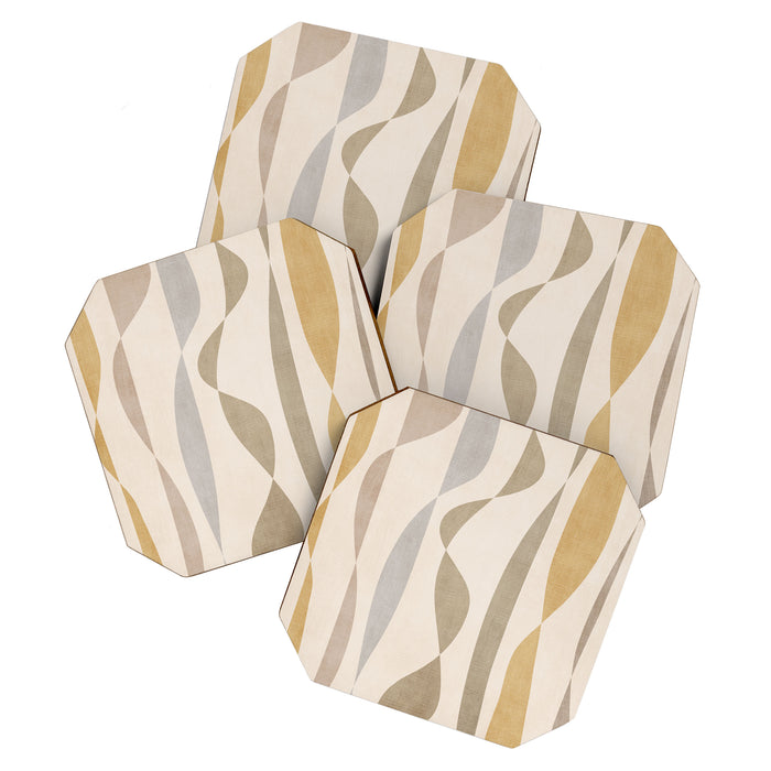 Neutral Soft Tones Modern Lines Artworks Coaster Gallery Image 1
