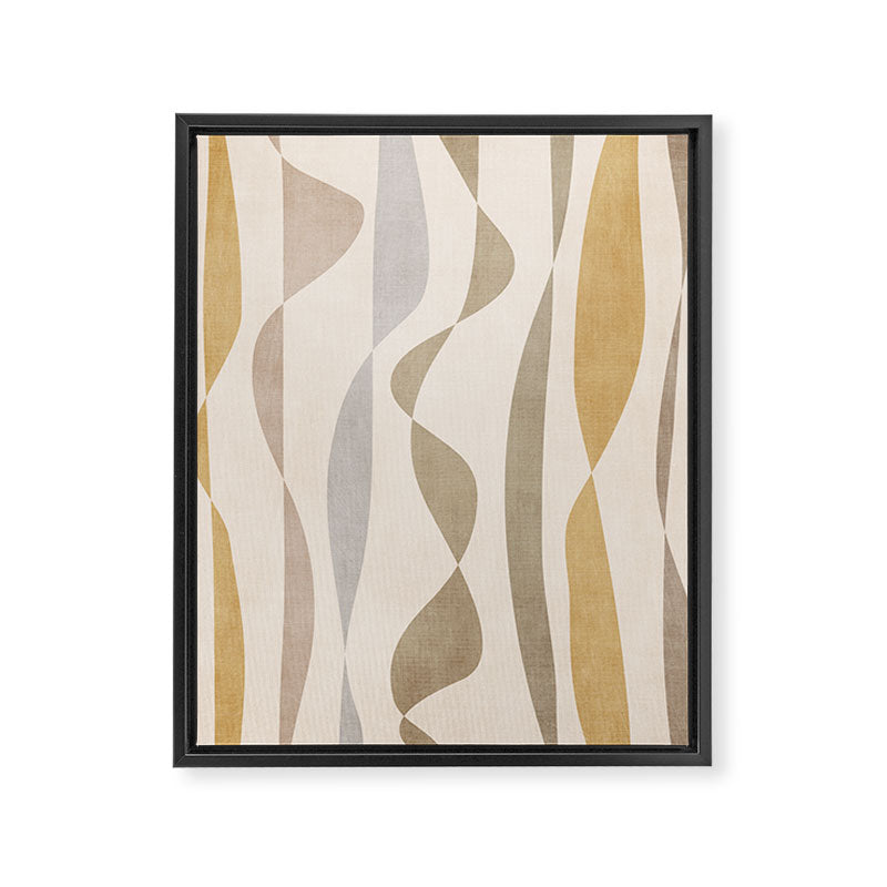 Neutral Soft Tones Modern Lines Artworks Framed Canvas Print Gallery Image 6