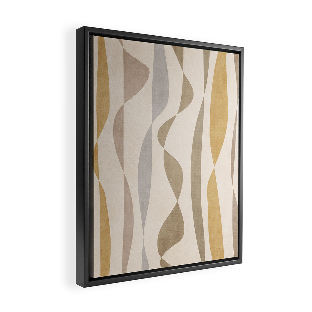 Neutral Soft Tones Modern Lines Artworks Framed Canvas Print Gallery Image 2