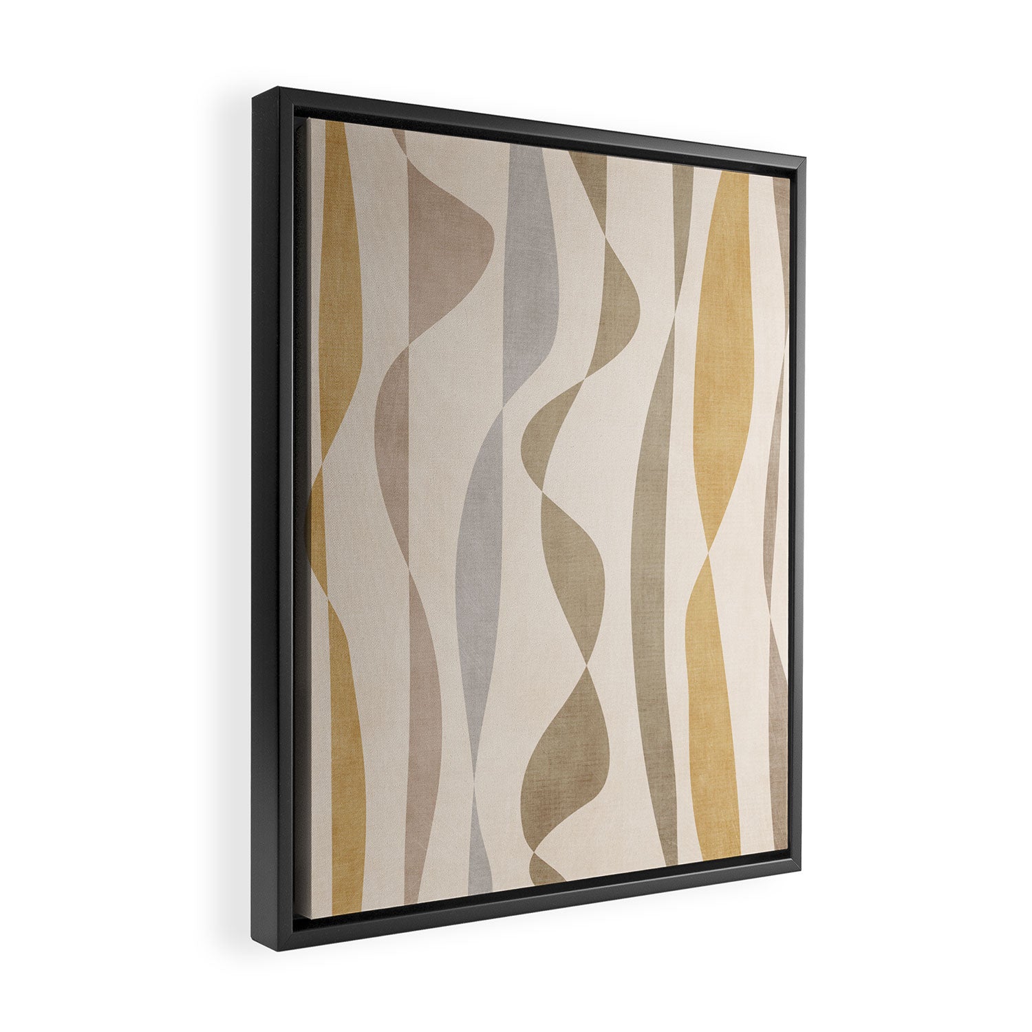Neutral Soft Tones Modern Lines Artworks Framed Canvas Print Gallery Image 2