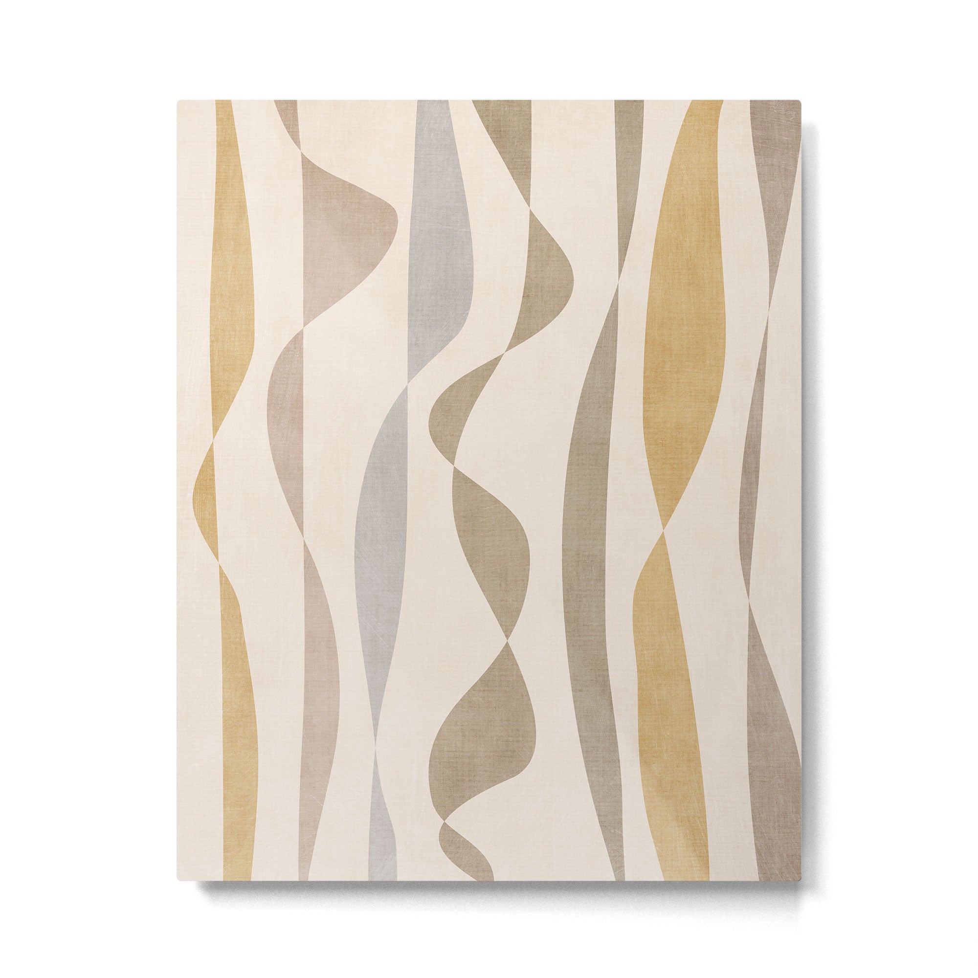 Neutral Soft Tones Modern Lines Artworks Metal Print Gallery Image 4