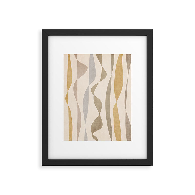 Neutral Soft Tones Modern Lines Artworks Framed Art Print Gallery Image 5