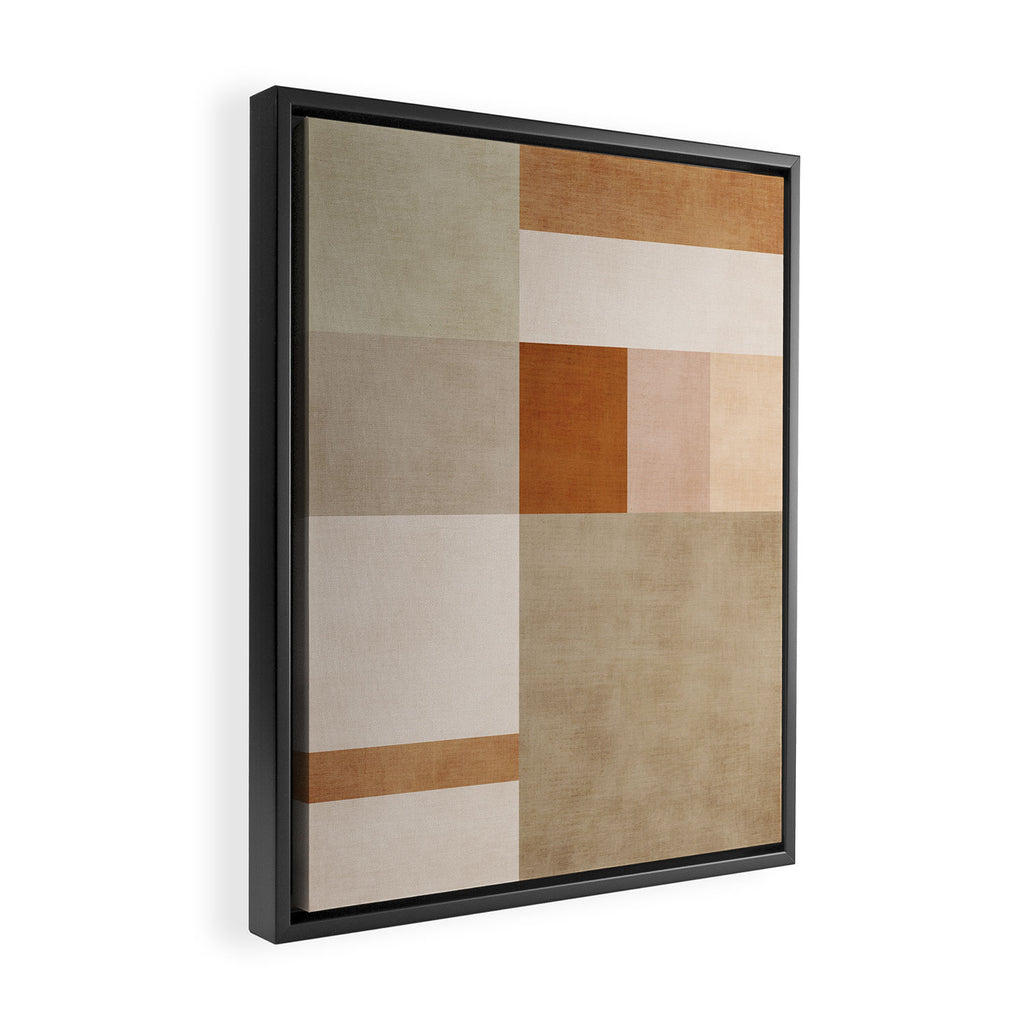 Neutral Tones Soft Colors Geometric Artwork Framed Canvas Print Gallery Image 2