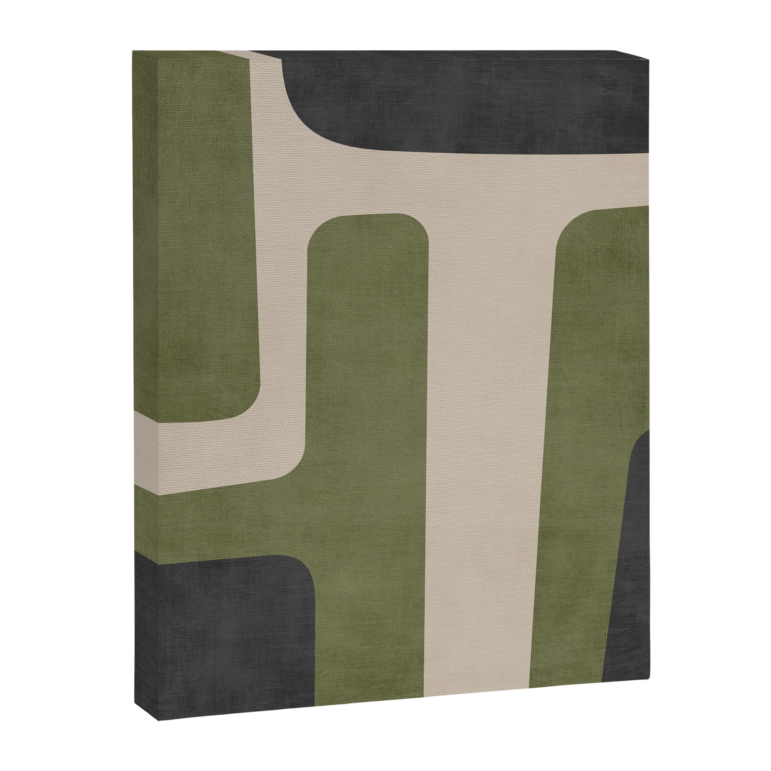 Olive Green Black Abstract Modern Artwork Canvas Print Gallery Image 6