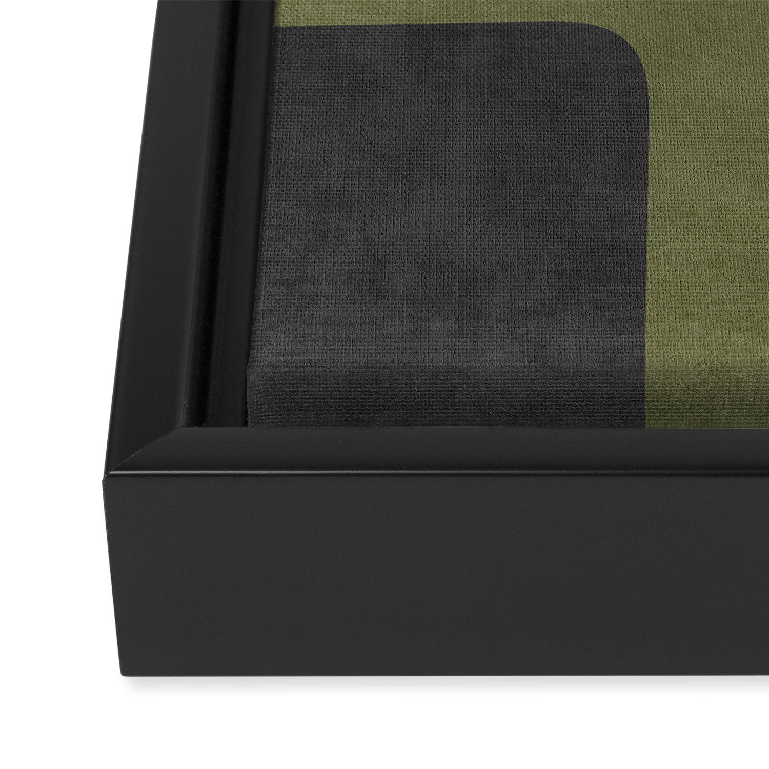 Olive Green Black Abstract Modern Artwork Framed Canvas Print Gallery Image 3