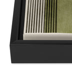 Olive Green Brown Gray Black Bold Lines Artwork Framed Canvas Print Gallery Image 3