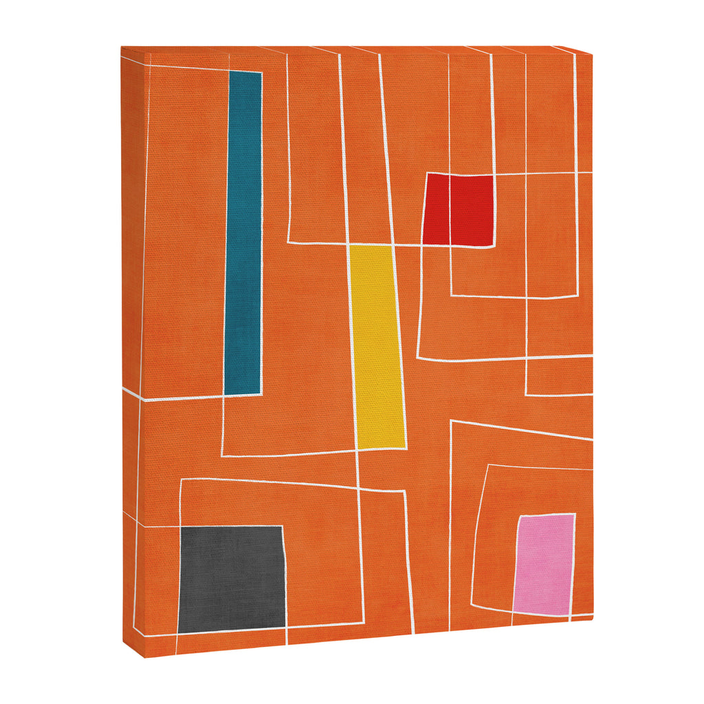 Orange Abstract Artwork Colorful Shapes Canvas Print Gallery Image 6