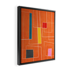 Orange Abstract Artwork Colorful Shapes Framed Canvas Print Gallery Image 2