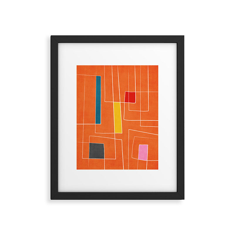 Orange Abstract Artwork Colorful Shapes Framed Art Print Gallery Image 5