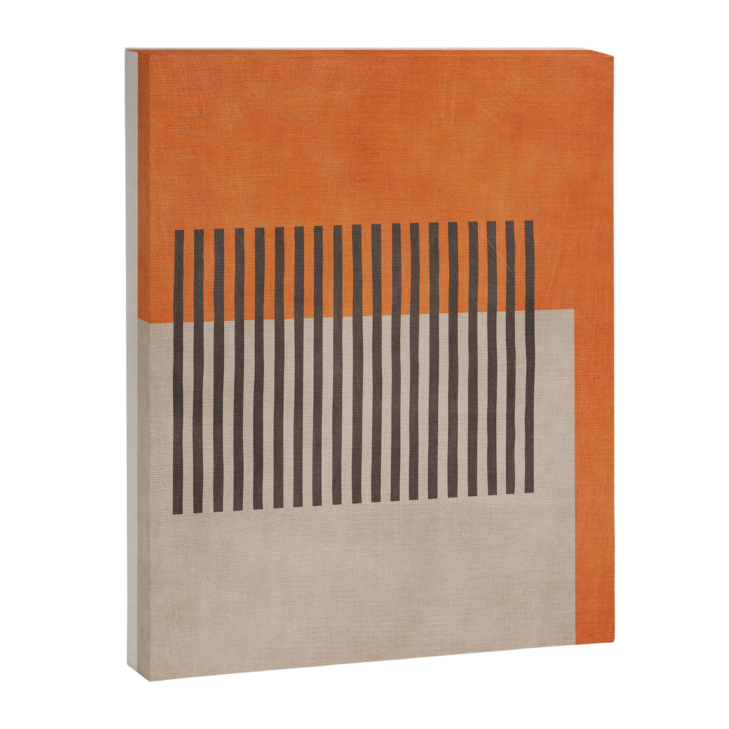 Orange Beige Dark Gray Abstract Geometric Art Canvas Print Gallery Image 6