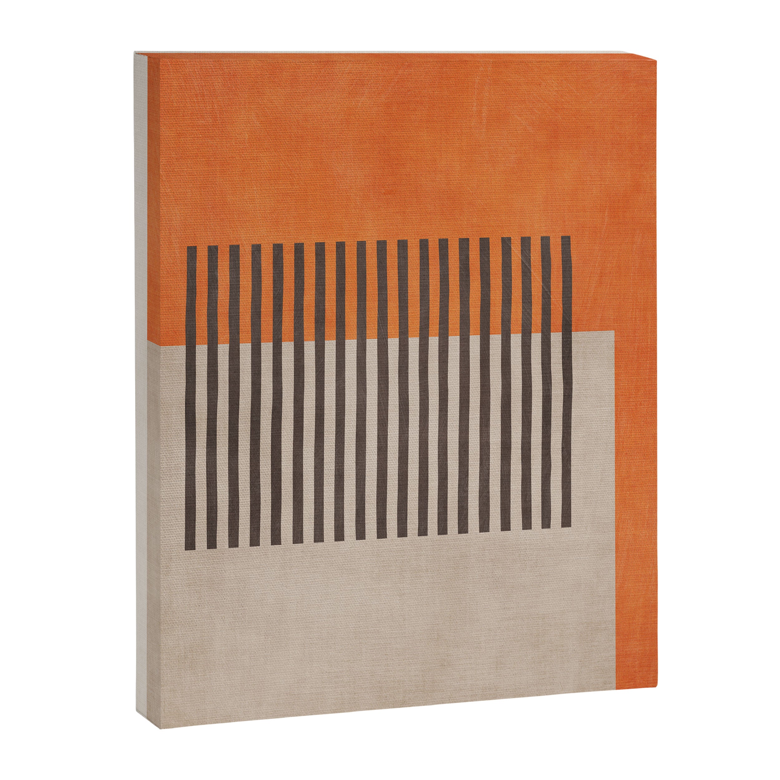Orange Beige Dark Gray Abstract Geometric Art Canvas Print Gallery Image 6