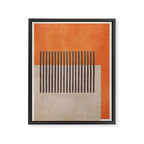 Orange Beige Dark Gray Abstract Geometric Art Framed Canvas Print Gallery Image 6