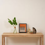 Orange Beige Dark Gray Abstract Geometric Art Framed Canvas Print Gallery Image 4
