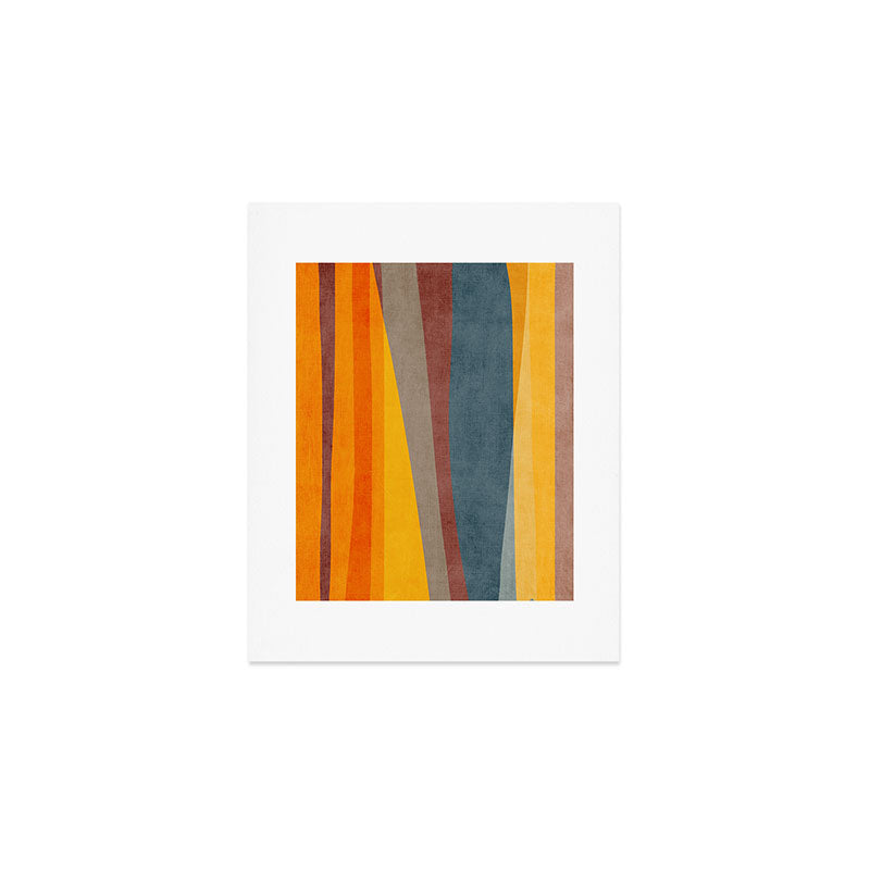 Orange Blue Yellow Beige Modern MCM Art Art Print Gallery Image 1