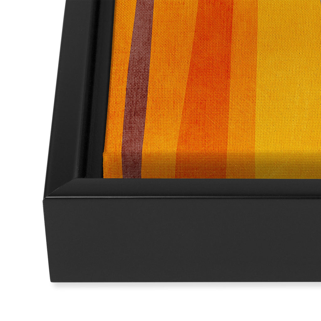 Orange Blue Yellow Beige Modern MCM Art Framed Canvas Print Gallery Image 3