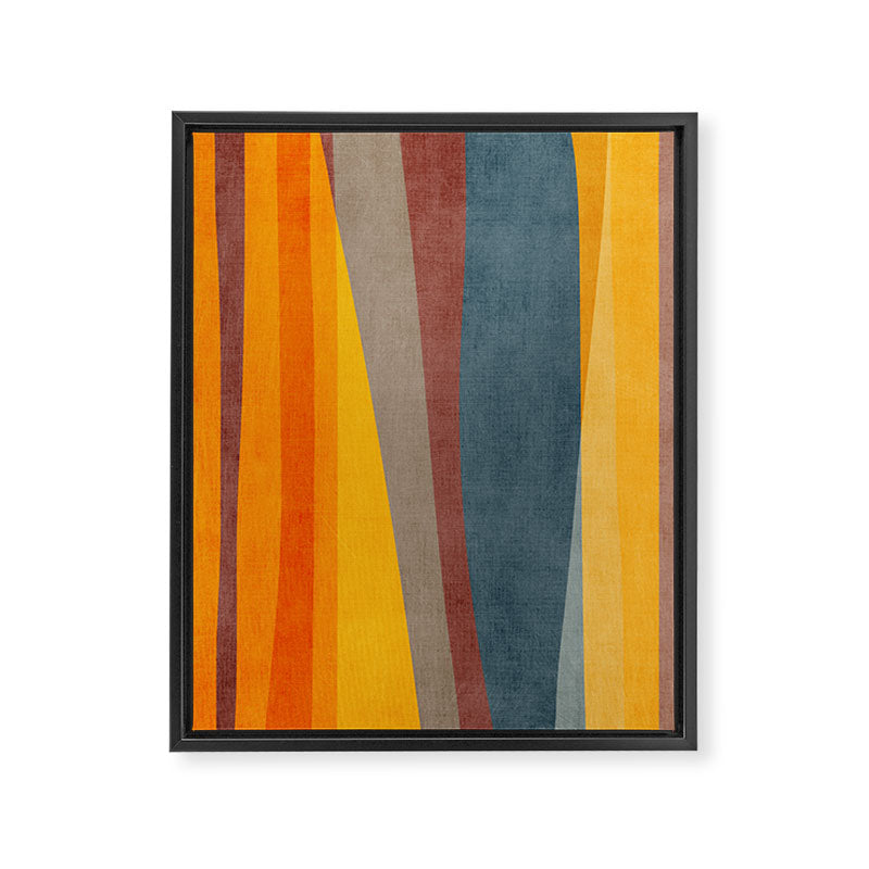Orange Blue Yellow Beige Modern MCM Art Framed Canvas Print Gallery Image 6