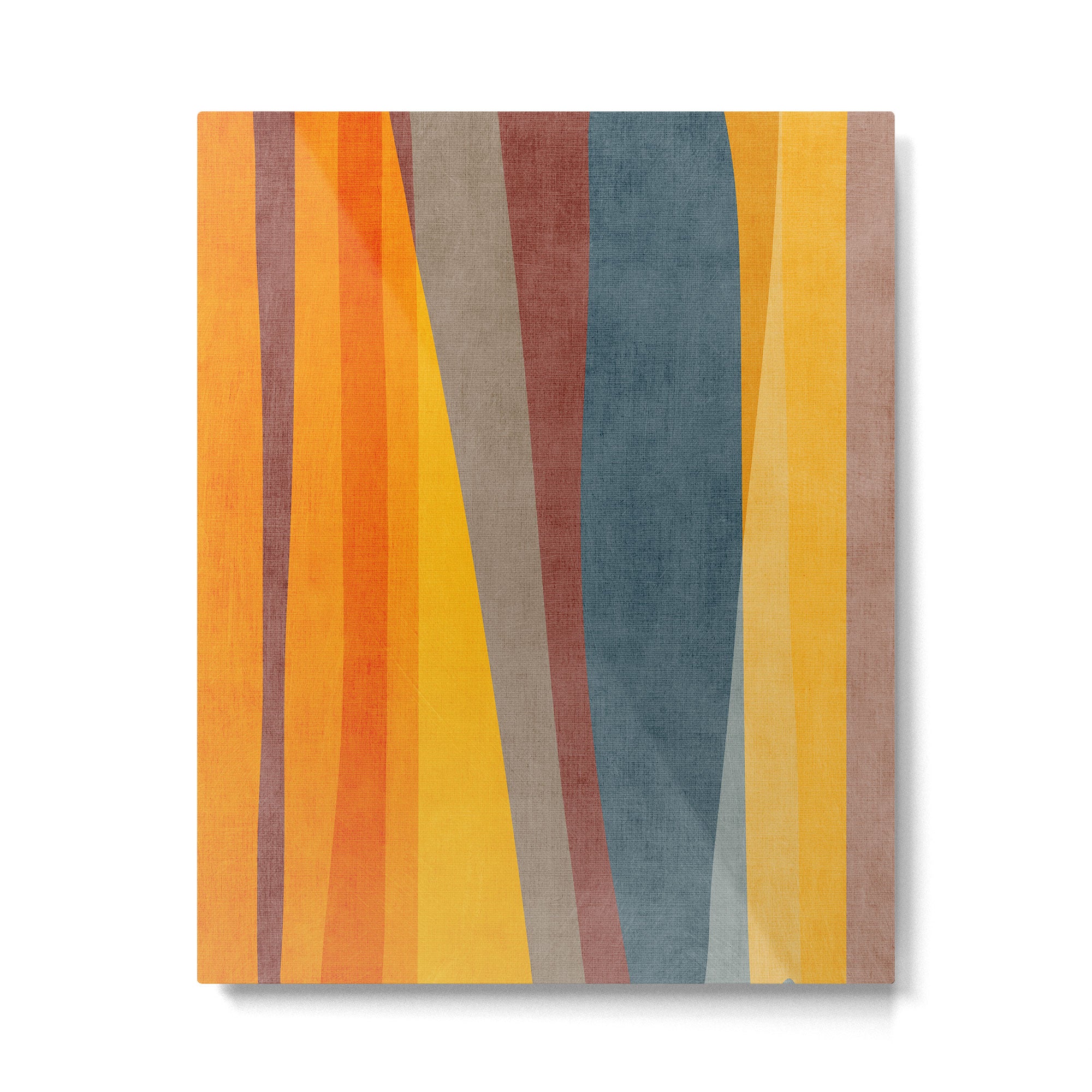 Orange Blue Yellow Beige Modern MCM Art Metal Print Gallery Image 4