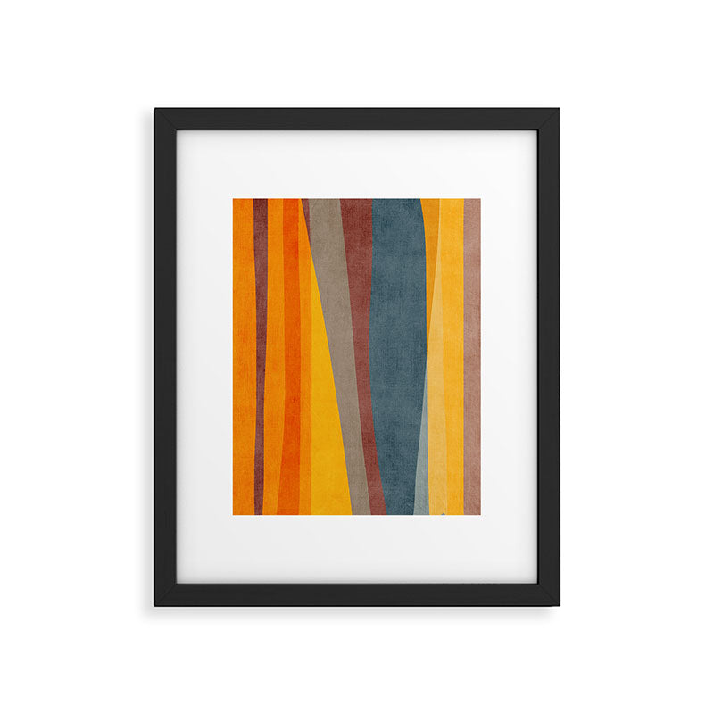 Orange Blue Yellow Beige Modern MCM Art Framed Art Print Gallery Image 4