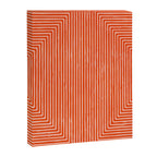 Orange Geometric Drawing Digital Linocut Canvas Print Gallery Image 6