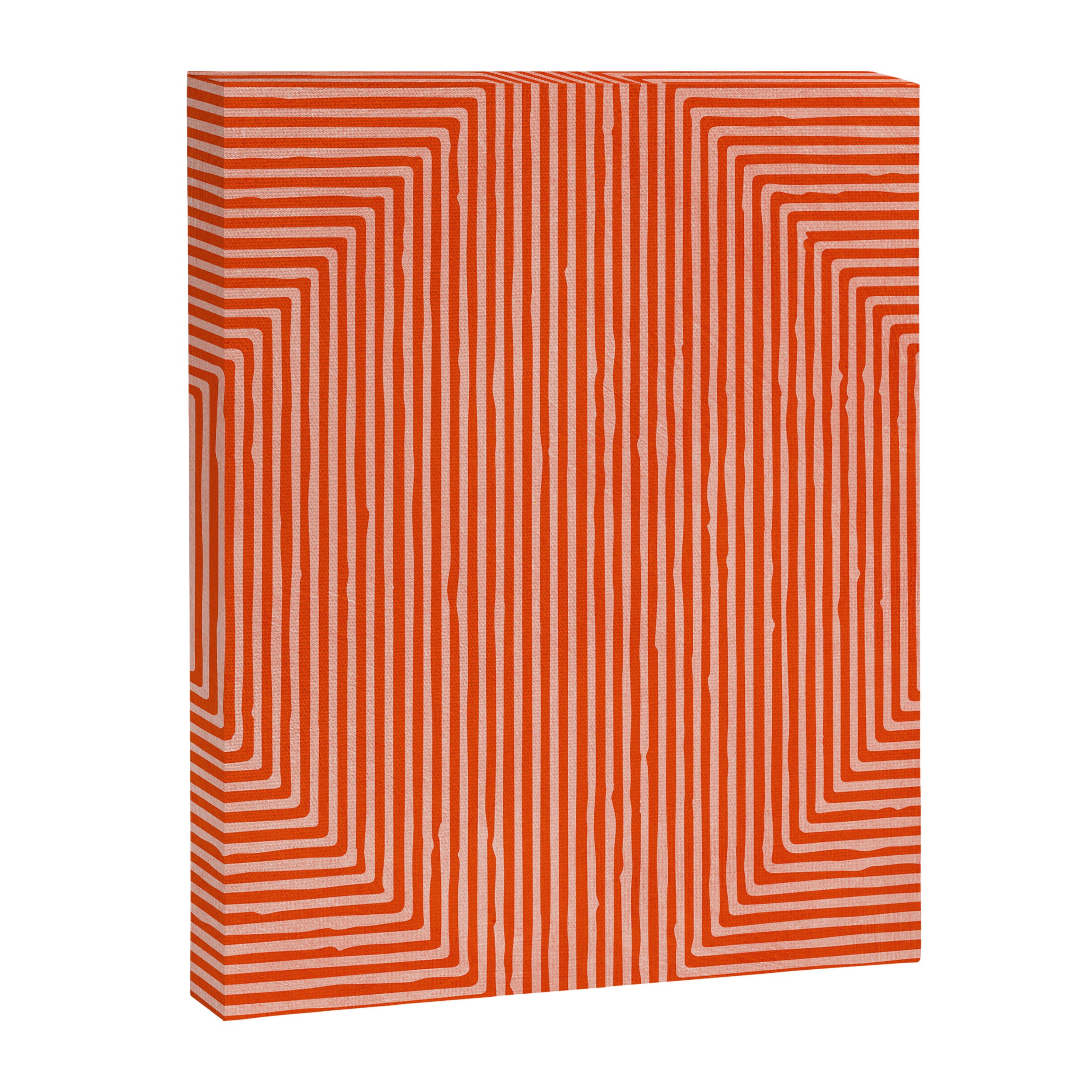 Orange Geometric Drawing Digital Linocut Canvas Print Gallery Image 6