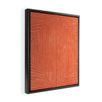 Orange Geometric Drawing Digital Linocut Framed Canvas Print Gallery Image 2